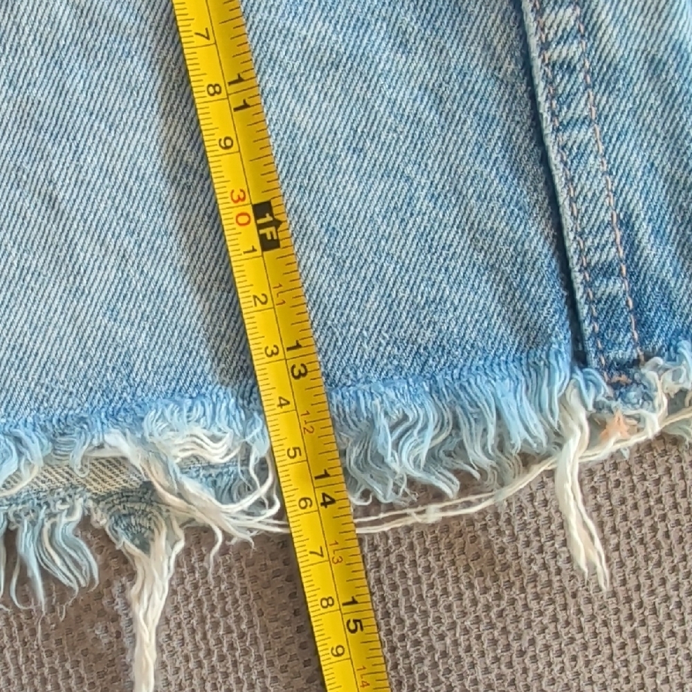 ZARA Light Blue Distressed Denim Mini Skirt - Picture 7 of 9